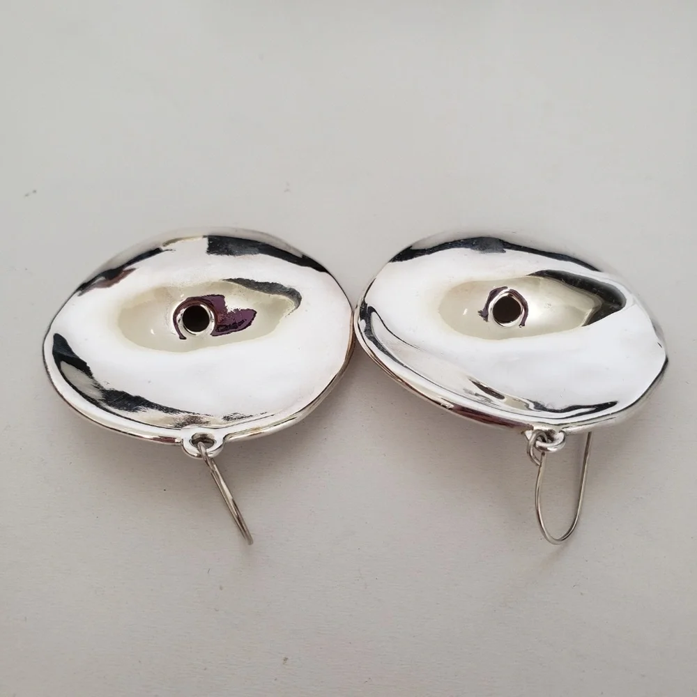 E&L Israel Sterling Silver Electroform Drop Earrings - Picture 8 of 9